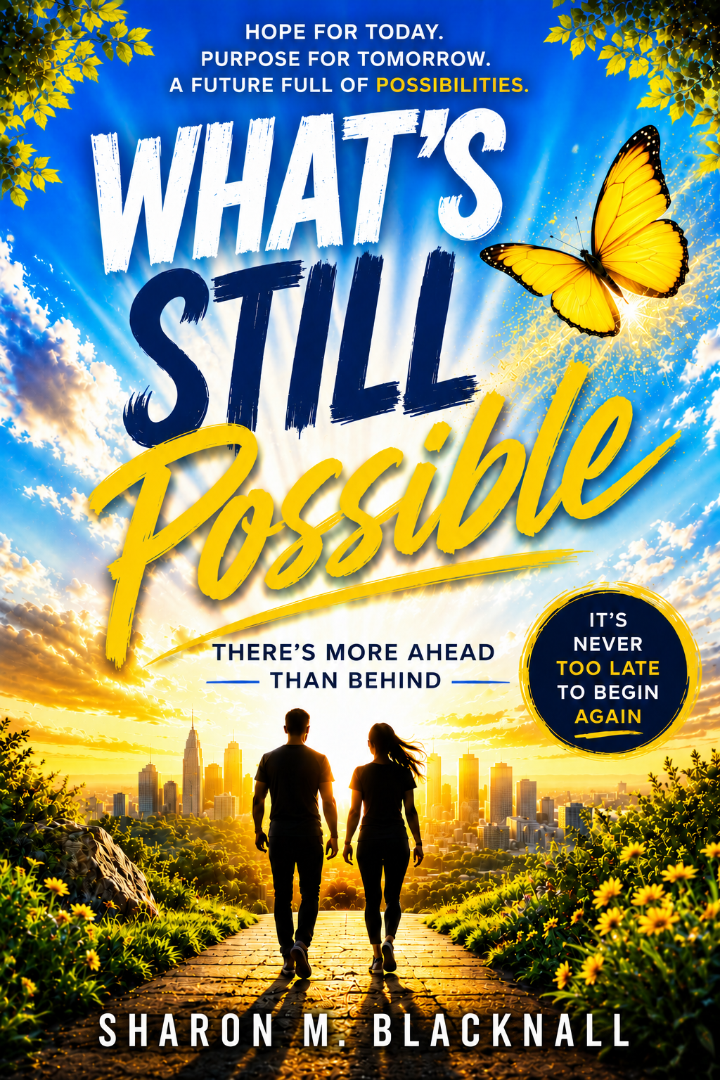 What's Still Possible book cover — a couple walking toward a sunrise city skyline