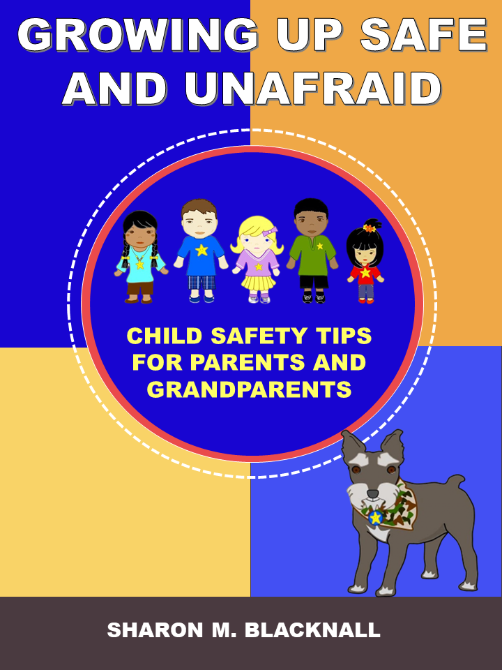 Child Safety Tips for Parents and Grandparents book cover — children and a dog in a safety circle